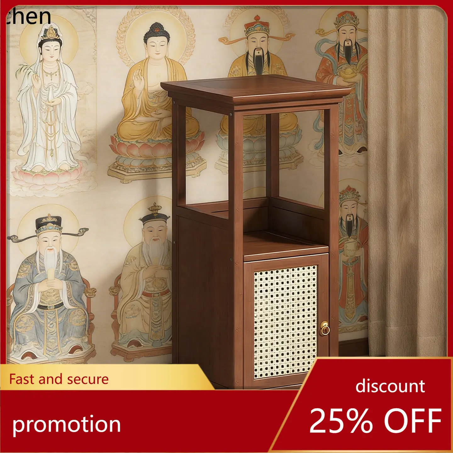 

Cz small table buddha fairy god of wealth guan gong offering ncense table family household god modern