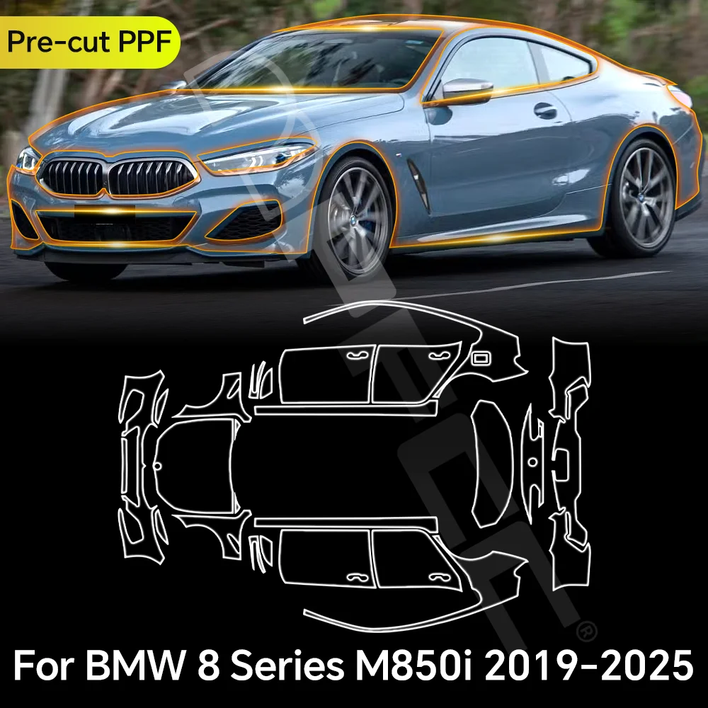 

For BMW 8 SERES M850i 2019-2025 TPU Paint Protection Film Clear Bra Car Body Pre-cut PPF Anti-scratch Resistant Invisible Cover