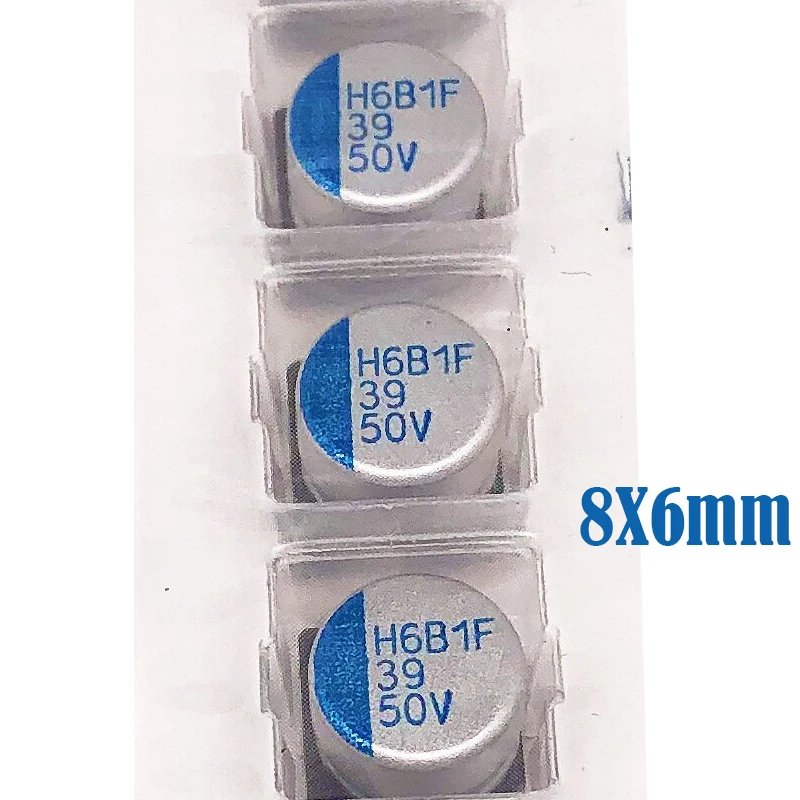 

(10-100 шт.) 50V39UF 8X6mm JH SMD Твердотельный конденсатор/полимерный конденсатор 39uf 50V
