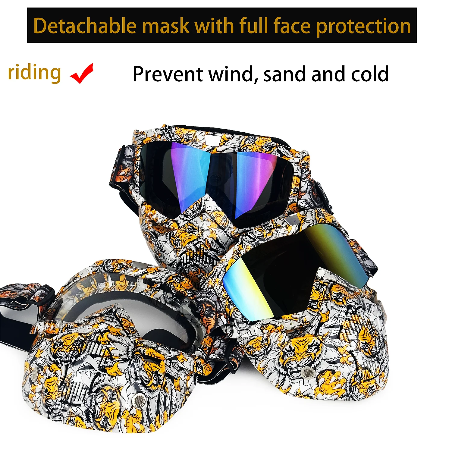 Protection Mask Motorcycle Goggles MX ATV Motorcycle Off Road Skiing Cycling Outdoor Sports Helmet Mask