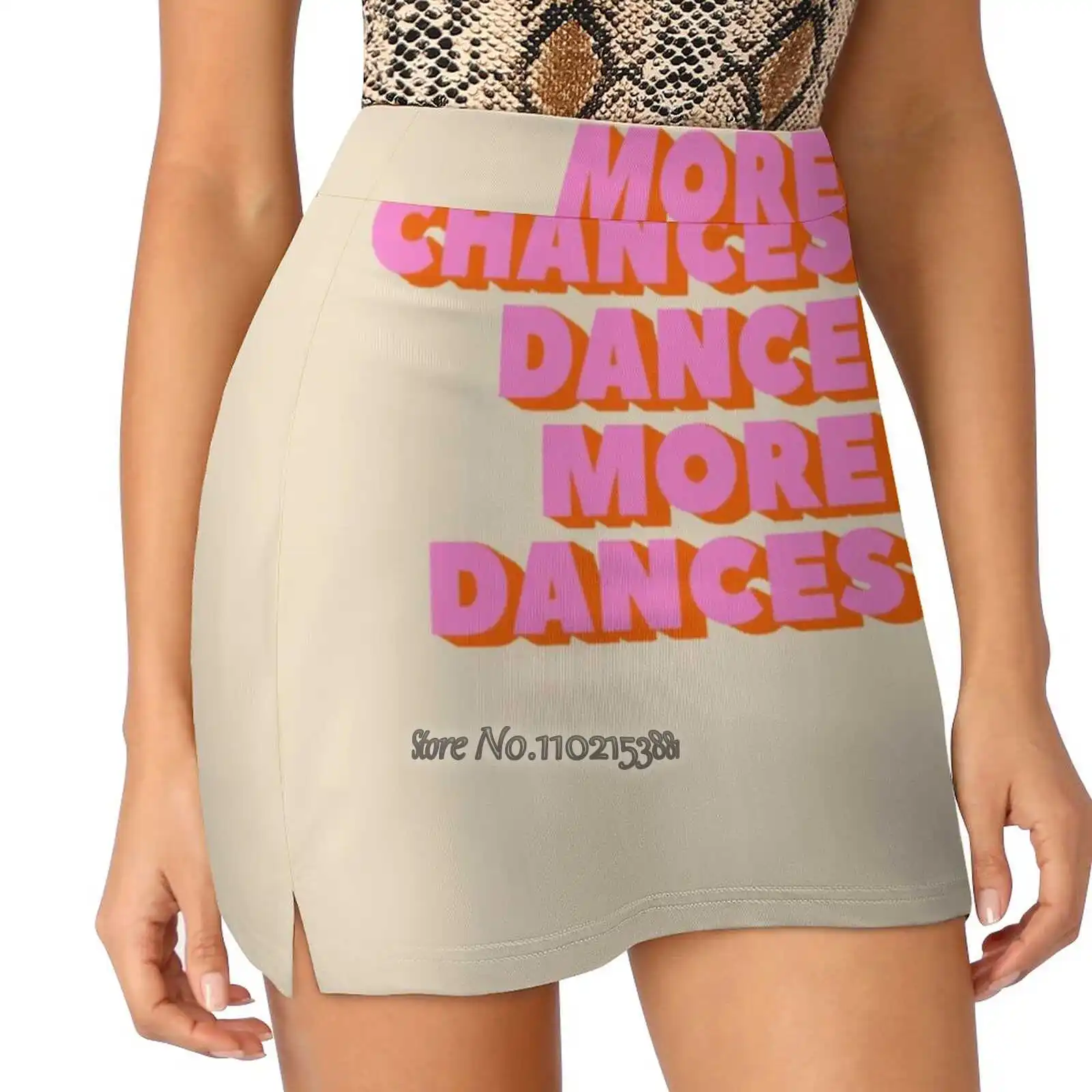 Take More Chances Dance More Dances - Typography Artwork S-4Xl Tennis Skirts Golf Fitness Athletic Shorts Skirt With Phone