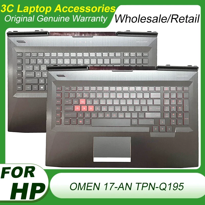 

Original New Laptop US Keyboard for HP OMEN 17-AN TPN-Q195 Palmrest Upper Cover with Gamer RGB Backlight Keyboard 913690-001