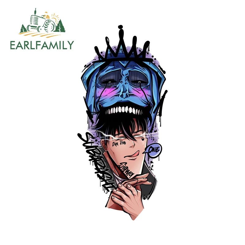 EARLFAMILY Anime Sung Jin-Woo with Shadow Monarch Car Stickers  Humorous Tattoo Gadget Decals Cool Car Accesorios Para Auto