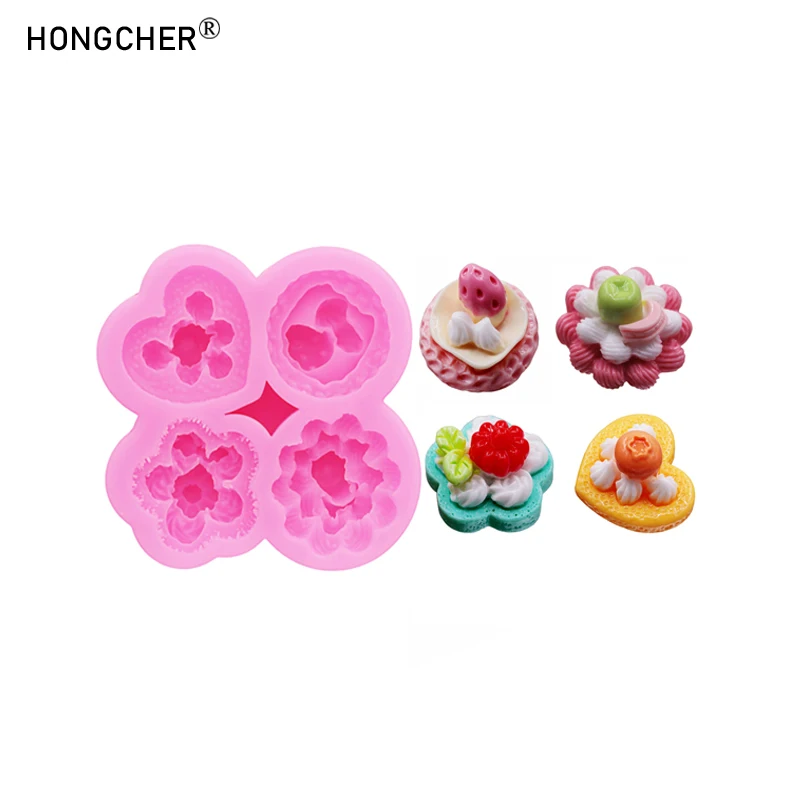 Simulierte Fruchtkuchen DIY Creme-Kleber Handyhülle Schönheits-Schlüsselanhänger Anhänger Harz-Schmuckzubehör Silikonform