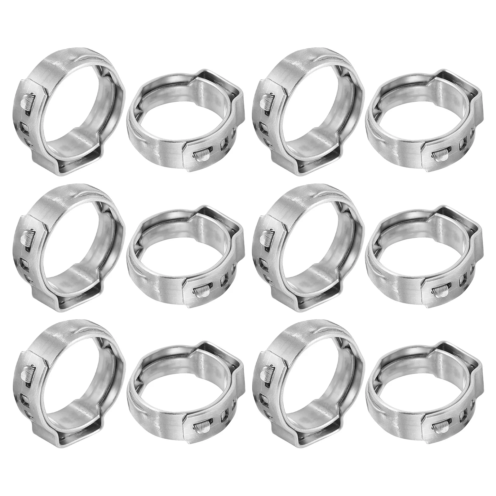 

50pcs Single Ear Hose Clamp 17.8-21Mm Stainless Steel Adjustable Pipe Repair Fittings For Garden Hose Wire Cable Clamp Spring