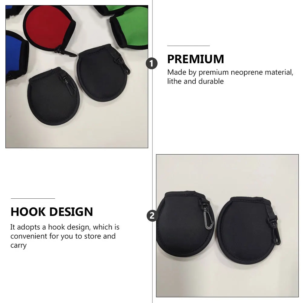 4Pcs Practical Golf Balls Cleaner Waterproof Neoprene Pouch Multi-Directional Storage for Easy Cleaning and Carrying