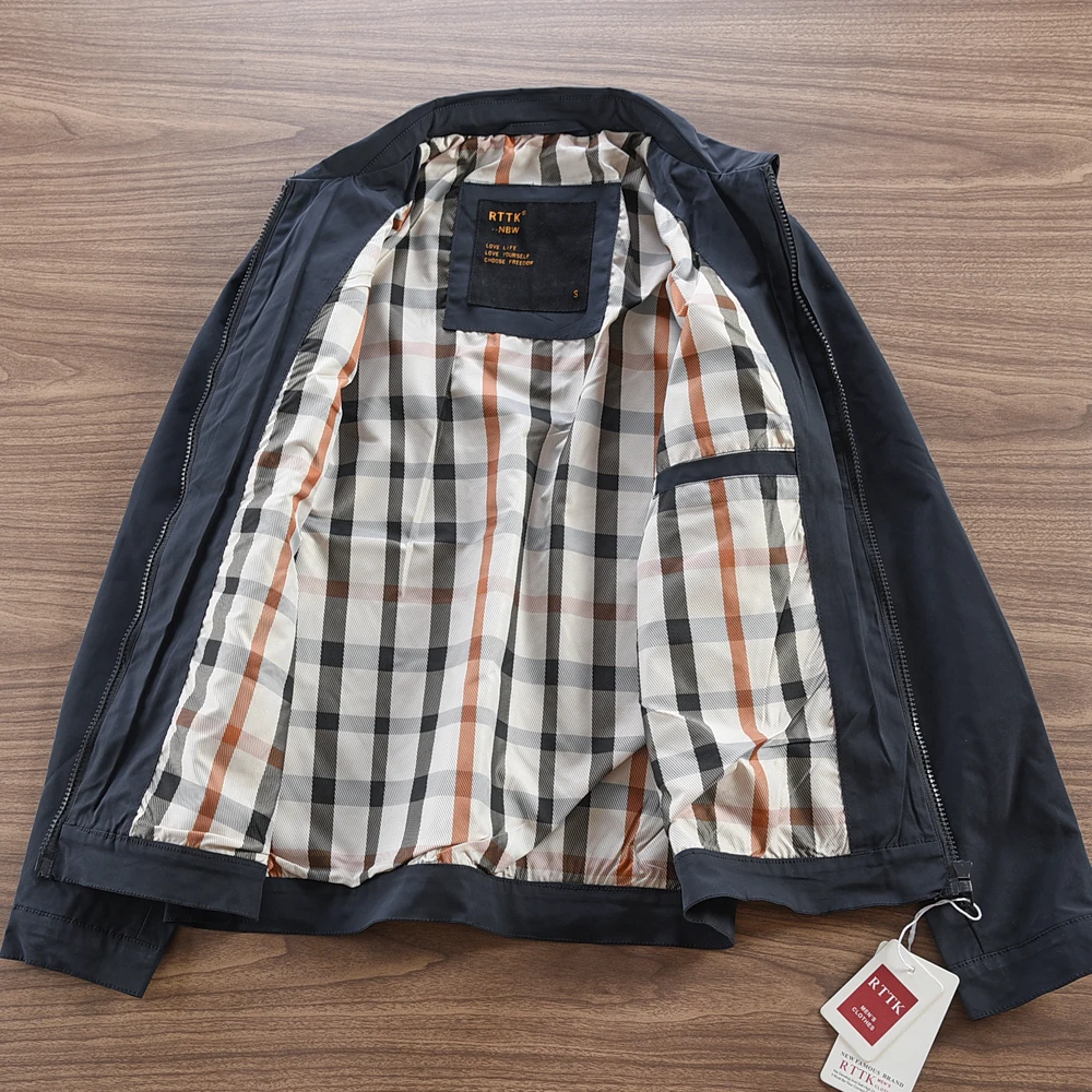 2025 Spring Autumn New American Retro Long Sleeve Lapel Zipper Cargo Jacket Men's Simple High End Business Casual Windproof Coat