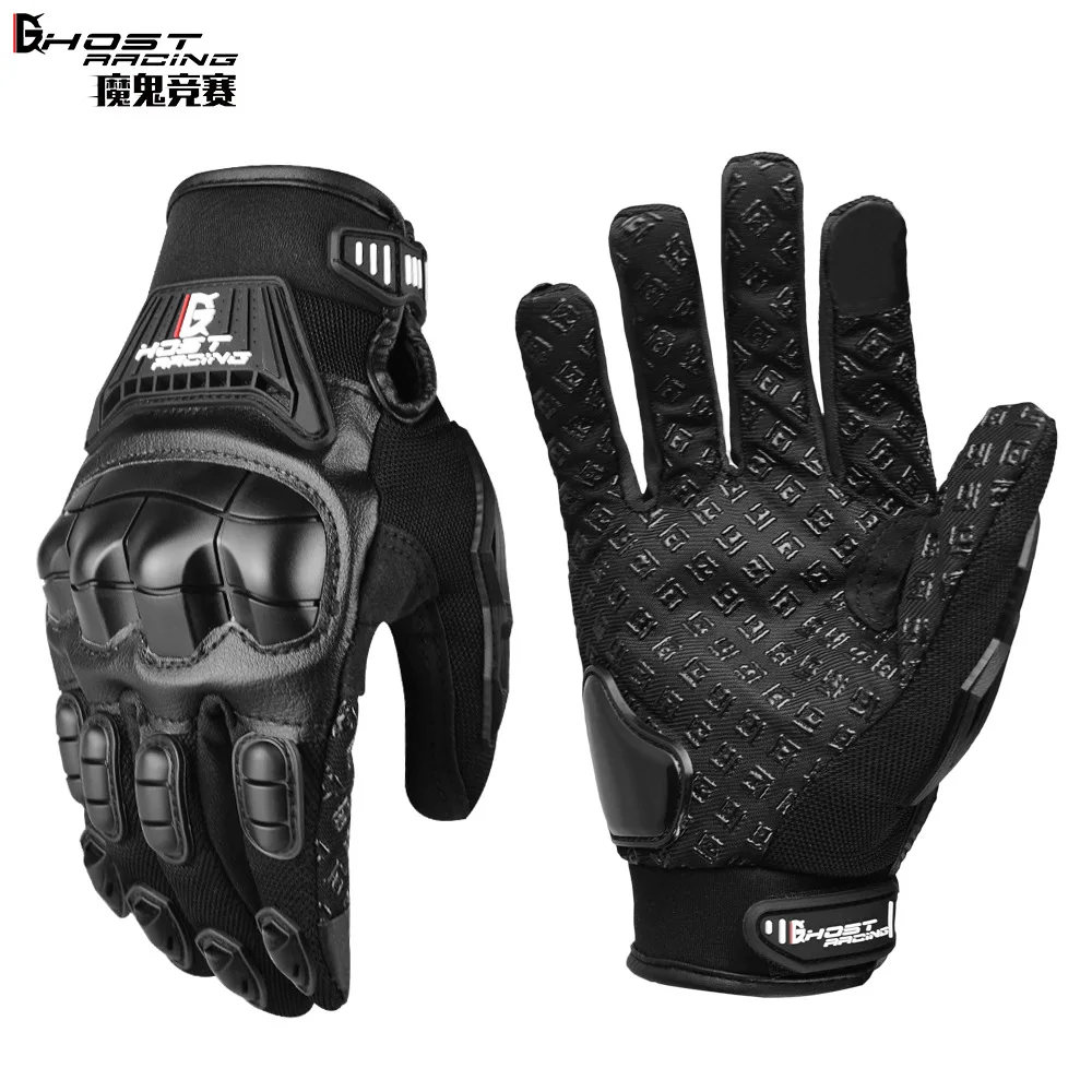 Gants de moto respirants avec coque en caoutchouc, gants à écran tactile, équitation, vélo de montagne, degré, été, automne