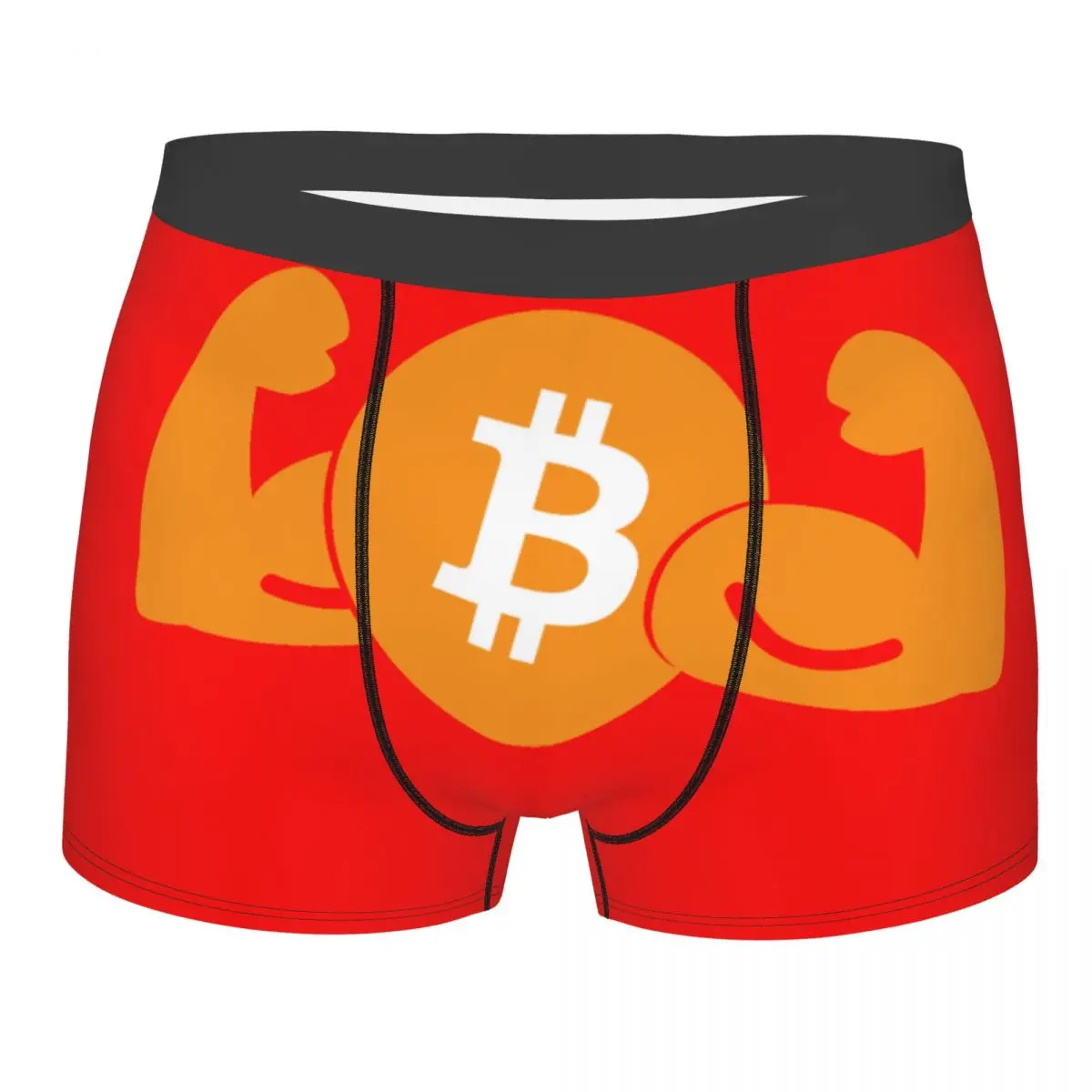 Custom Bitcoin Get Your Power Underwear Men Stretch BTC Crypto Coins Boxer Briefs Shorts Panties Soft Underpants For Male