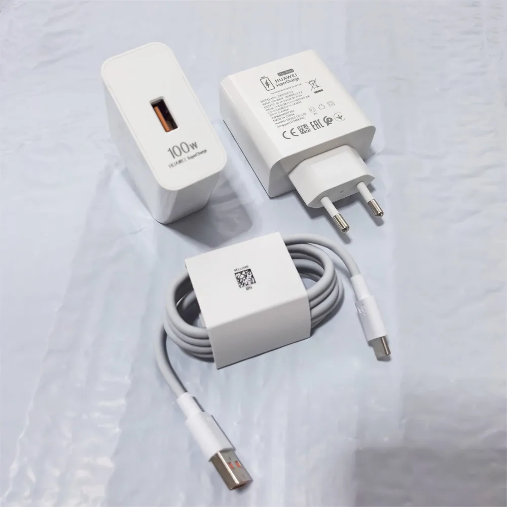 Huawei 100W chargeur rapide EU US SuperCharge adaptateur secteur 6A cble Usb Type C pour Mate 70 60 Pro + XTs X6 X5 Pura X 80 70 UItra 60