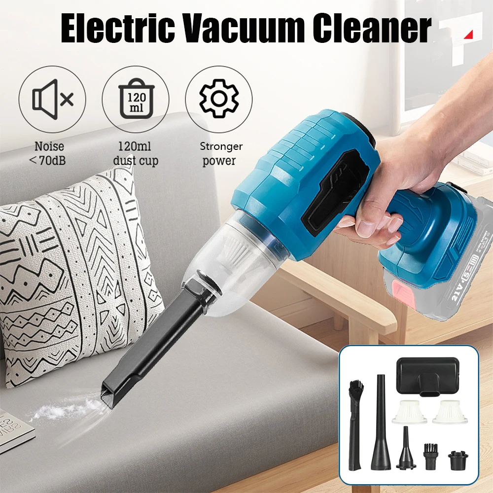 Portable Car Vacuum Cleaner Cordless Handheld Duster Electric Air Blower for Floor Carpet Hair Cleaning for Makita 18V Battery