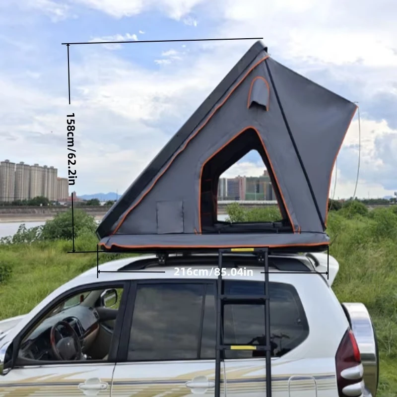 Elevated Rooftop Tent Hard Shell With Skyview Window,Telescopic ladder Full Circle LED Strip,Roof Top Tent for Truck  SUV