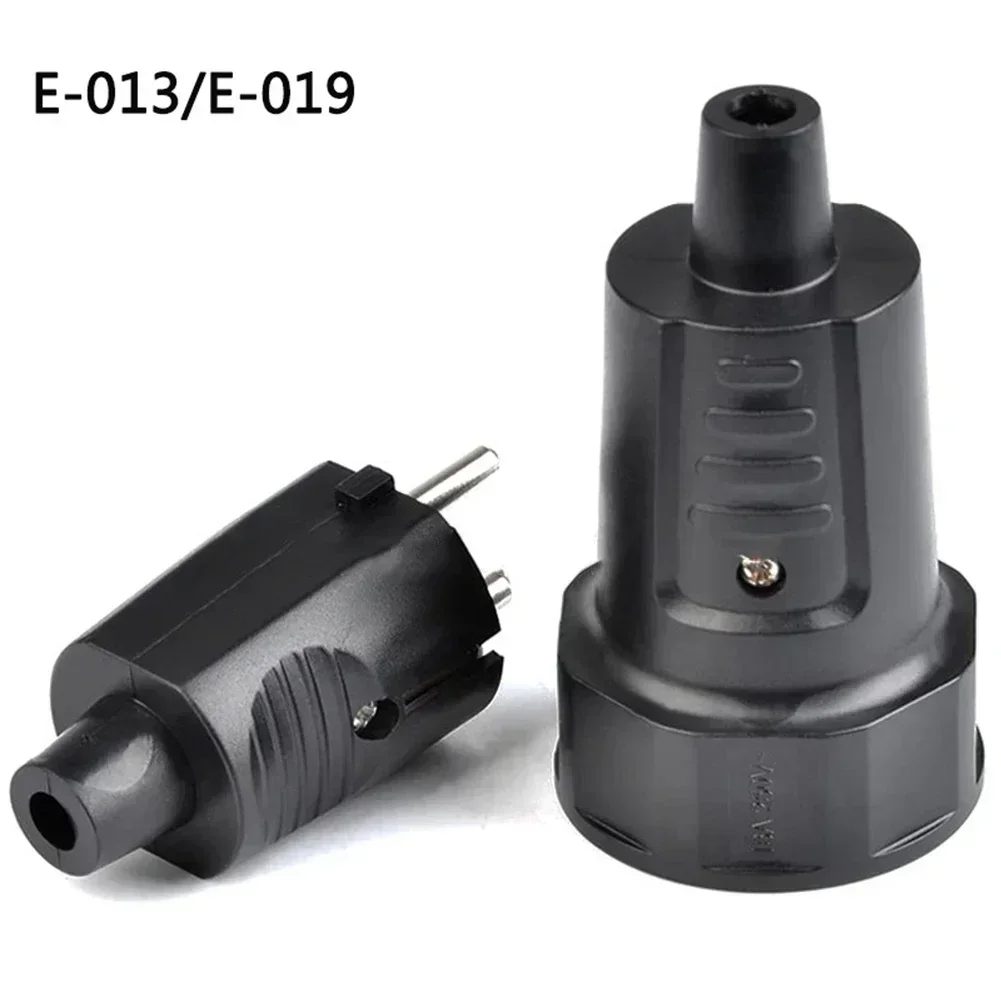 Waterproof Plug Waterproof Socket Assembled Black Cable Connector Coupling 2 Cores 250V16A Euro Adapter Power Plug