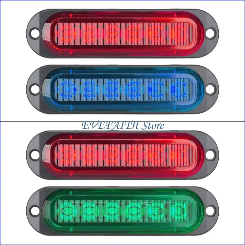 124B Набор из 2 морских навигационных фонарей повышенной видимости, 6 светодиодов, красные, синие, водонепроницаемые, лодочные