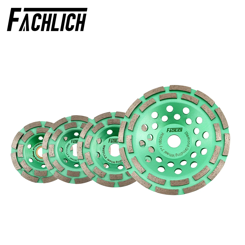 FACHLICH 1pc Dia100/115/125/180mm Diamond Grinding Cup Wheel For Concrete Marble Ceramic Tile Polishing Plate Grinder Double Row