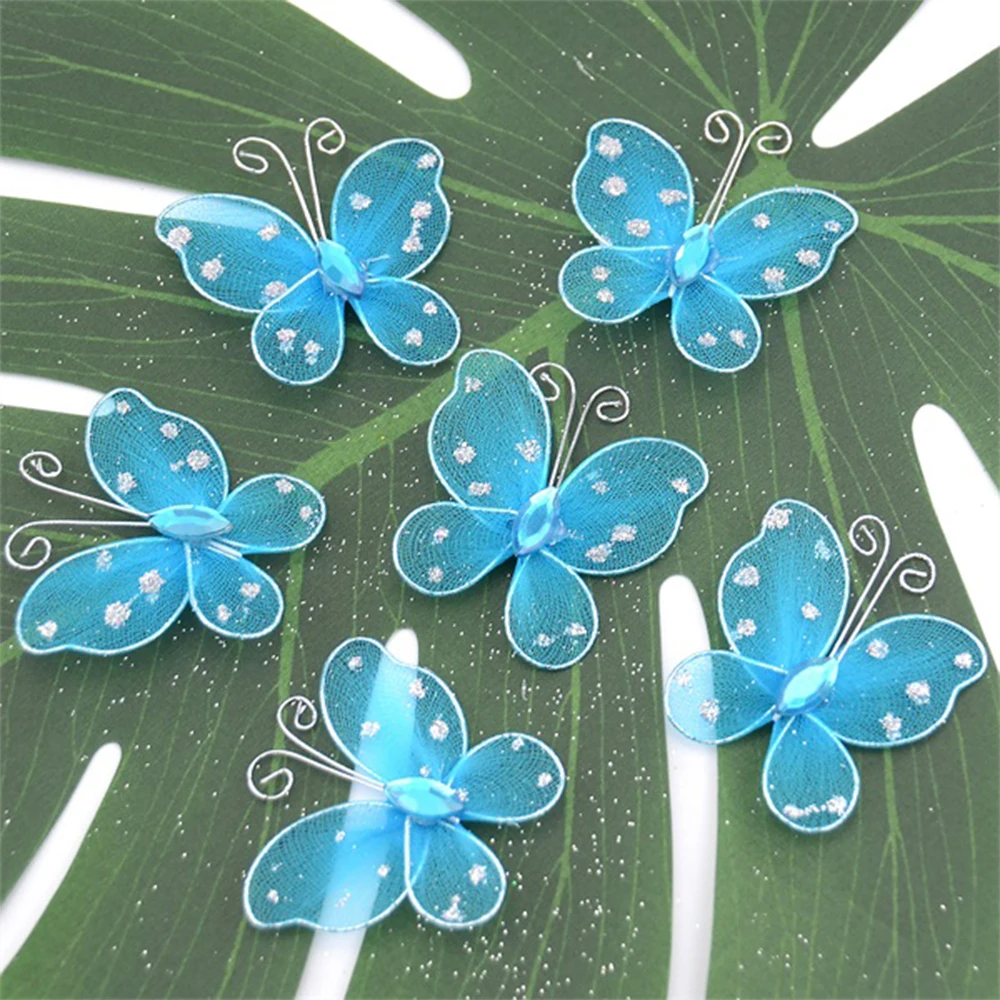 20/100pcs Mesh Multicolor PVC Butterfly Wall Stickers For Girl Kids Baby Rooms 3D Kitchen Fridge Wedding Home Decoration