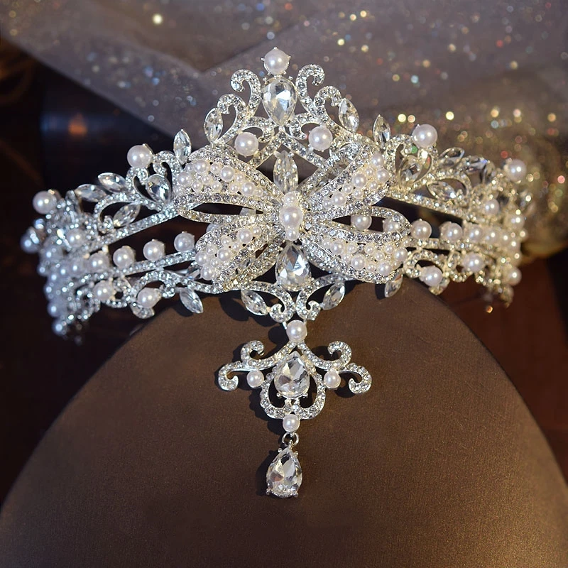 Conjunto de corona de cristal para boda, tiara de fiesta nupcial, accesorios para el cabello, pendientes de corona para mujer, nuevo