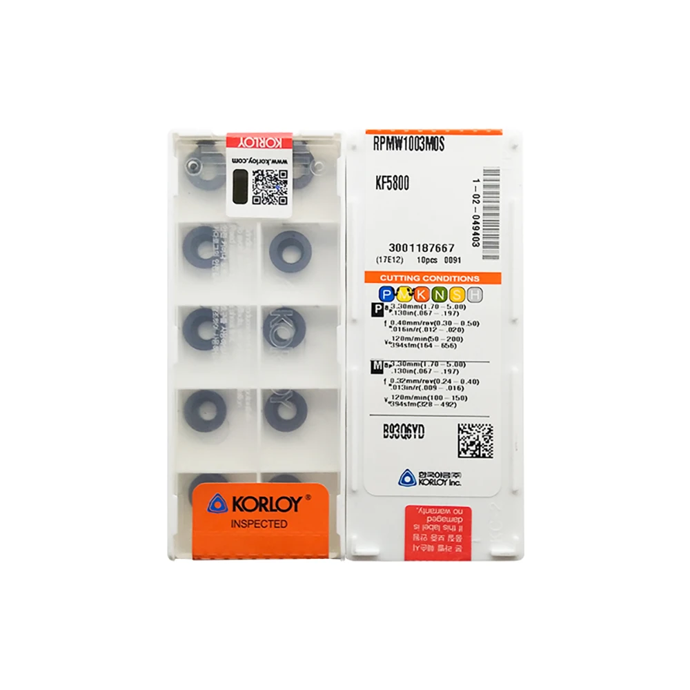 

Korloy Original RPMW RPMW1003M0 RPMW1003M0E RPMW1003M0S RPMW1204M0 KF5800 PC5300 Milling Insert