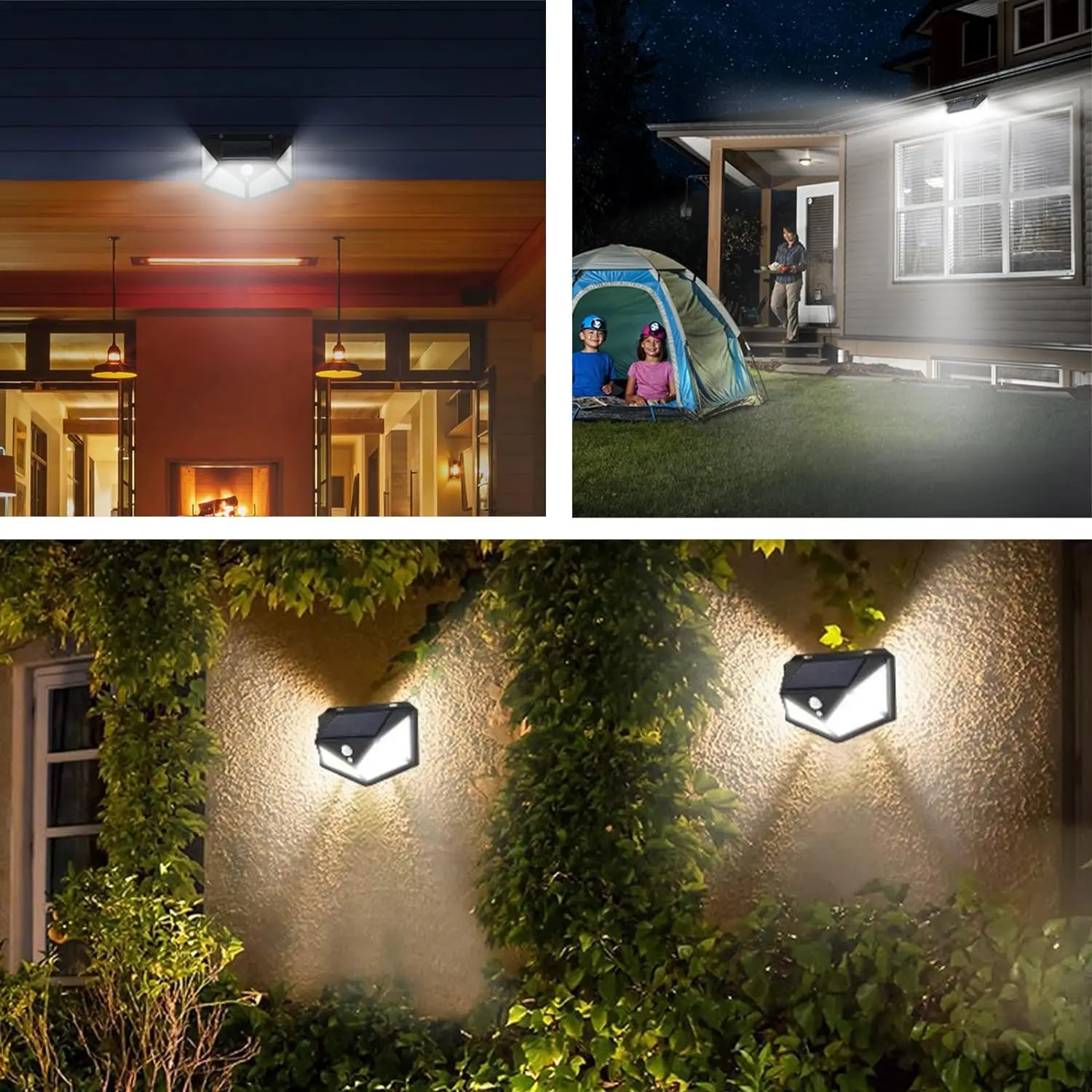 12pack 100 LED solární zeď lampa s 3 režimech záruka hnutí senzor outdoorové vodotěsný solární světel pro ráhno autodílna paluba sad