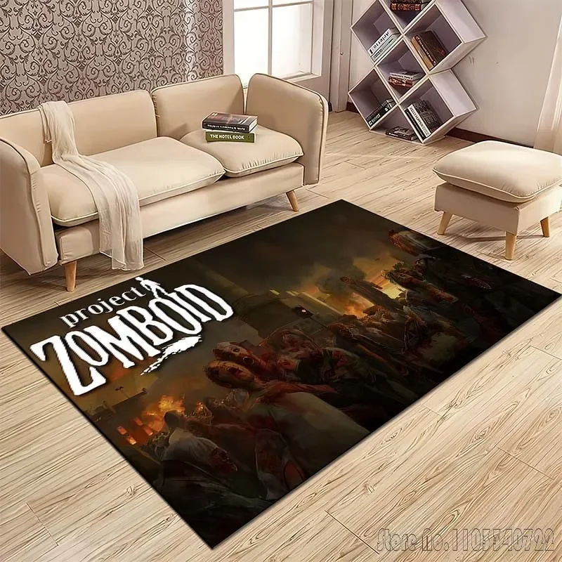 P-Project Zomboid Pattern Carpet for Bedroom Floor Mat Decor Living Room Carpet  Anti-slip Rugs Home Decor Gamer Room