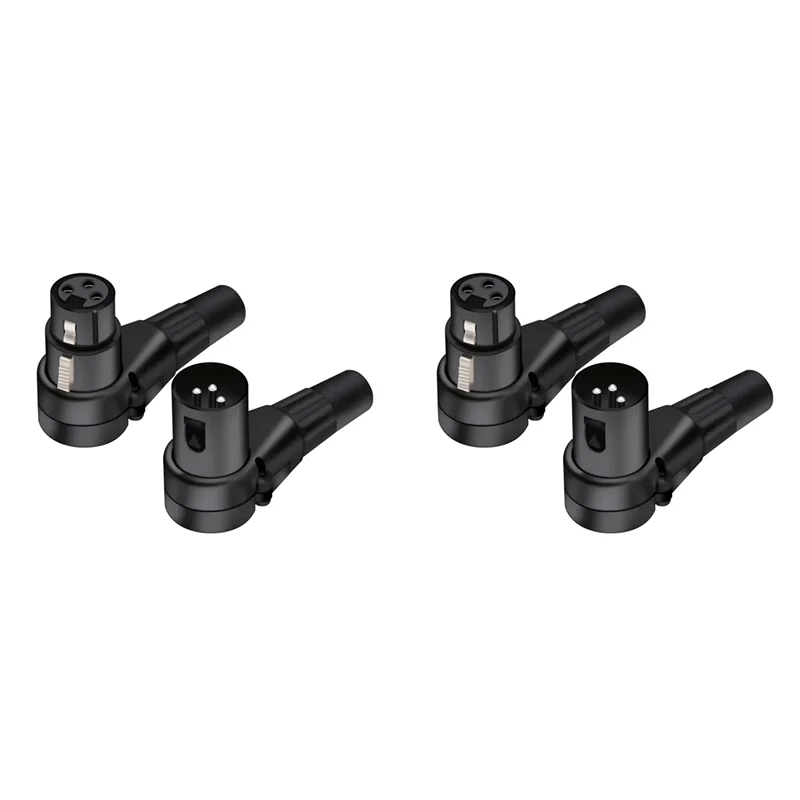 

【VALUE MONEY】2X 3 Pin Right Angle XLR Connector Male Female XLR 3Pin Socket Microphone Plug Audio Cable Amplificador De Audio