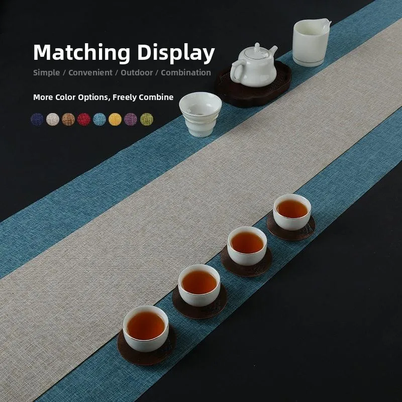 Waterproof Linen Table Flag Chinese Style Tea Ceremony Zen Dry Puff Tea Tablecloth Versatile Tea Tray Art Tea Tea Way
