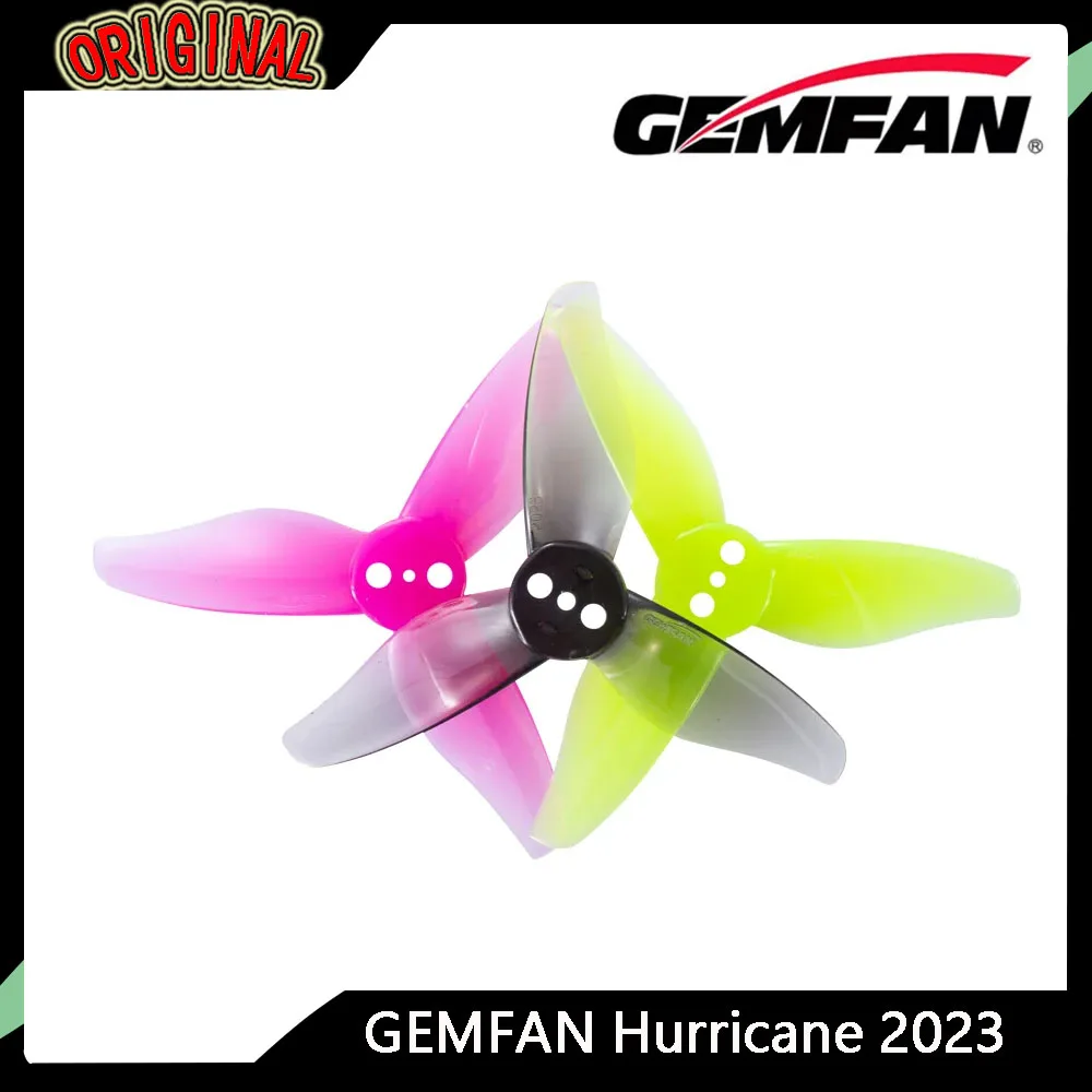 

4 пары GEMFAN Hurricane 2023 2-дюймовая 3-лопастная опора для ПК — отверстия 1 мм/1,5 мм, высокая тяга для гоночного дрона FPV с двигателем 1105-1108