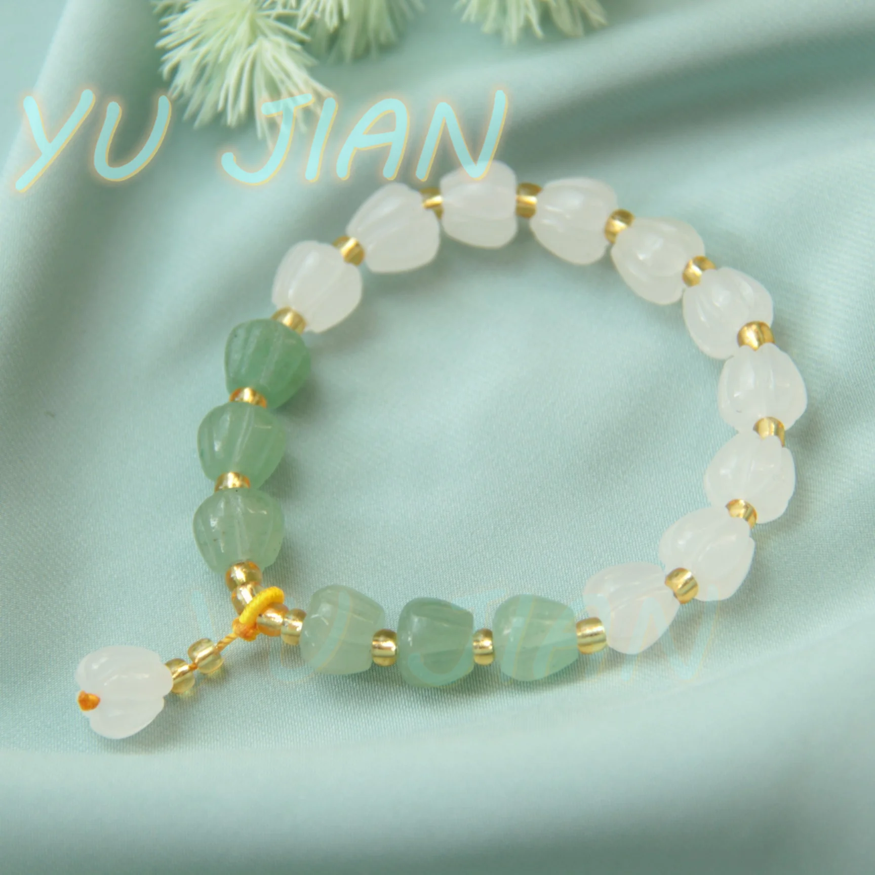 Genuine Natural Golden Jade White Green Pepper Hand String New Charms Jewellery Real-Jades Stone Bangles Bracelet Jewelry