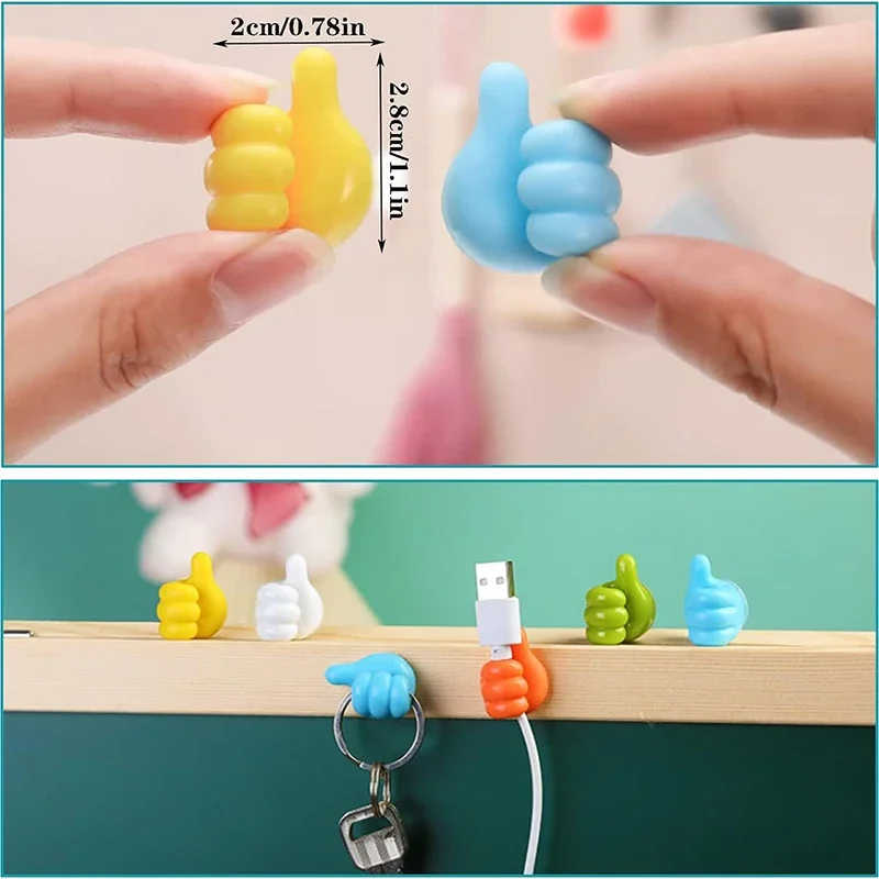 10/5Pcs Silicone Thumb Wall Hook Self-Adhesive Creative Thumb Hooks Data Guide Hooks For Bathroom Kitchen Office Storage