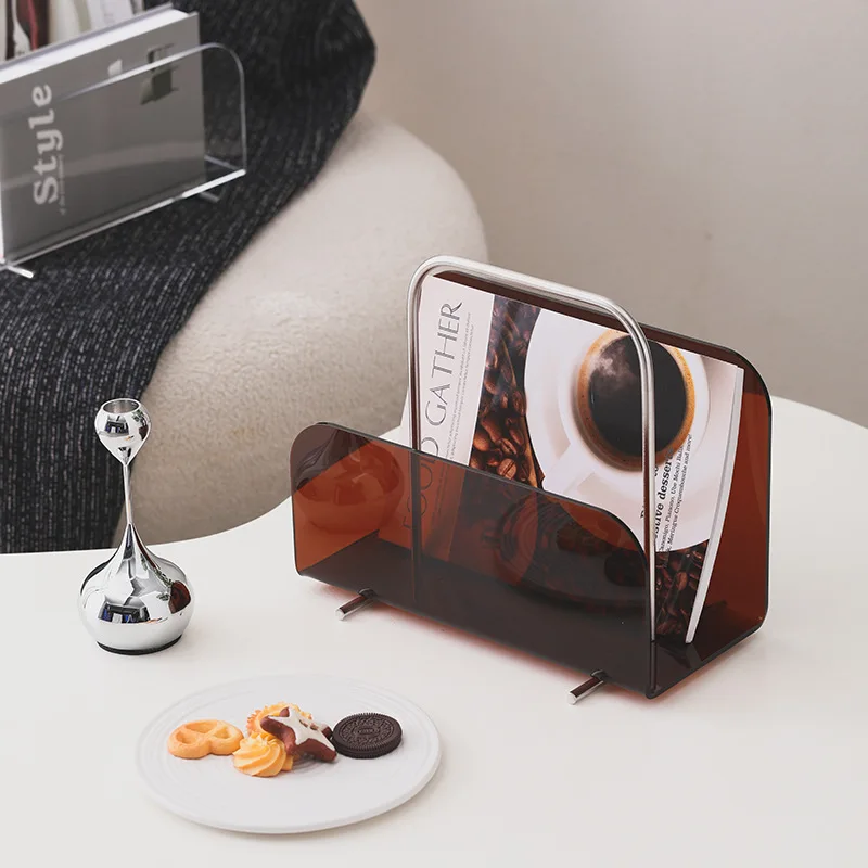 High Level Simple Modern Home Metal Acrylic Bookshelf Decoration Study Desktop Sales Office Model Room Decoration