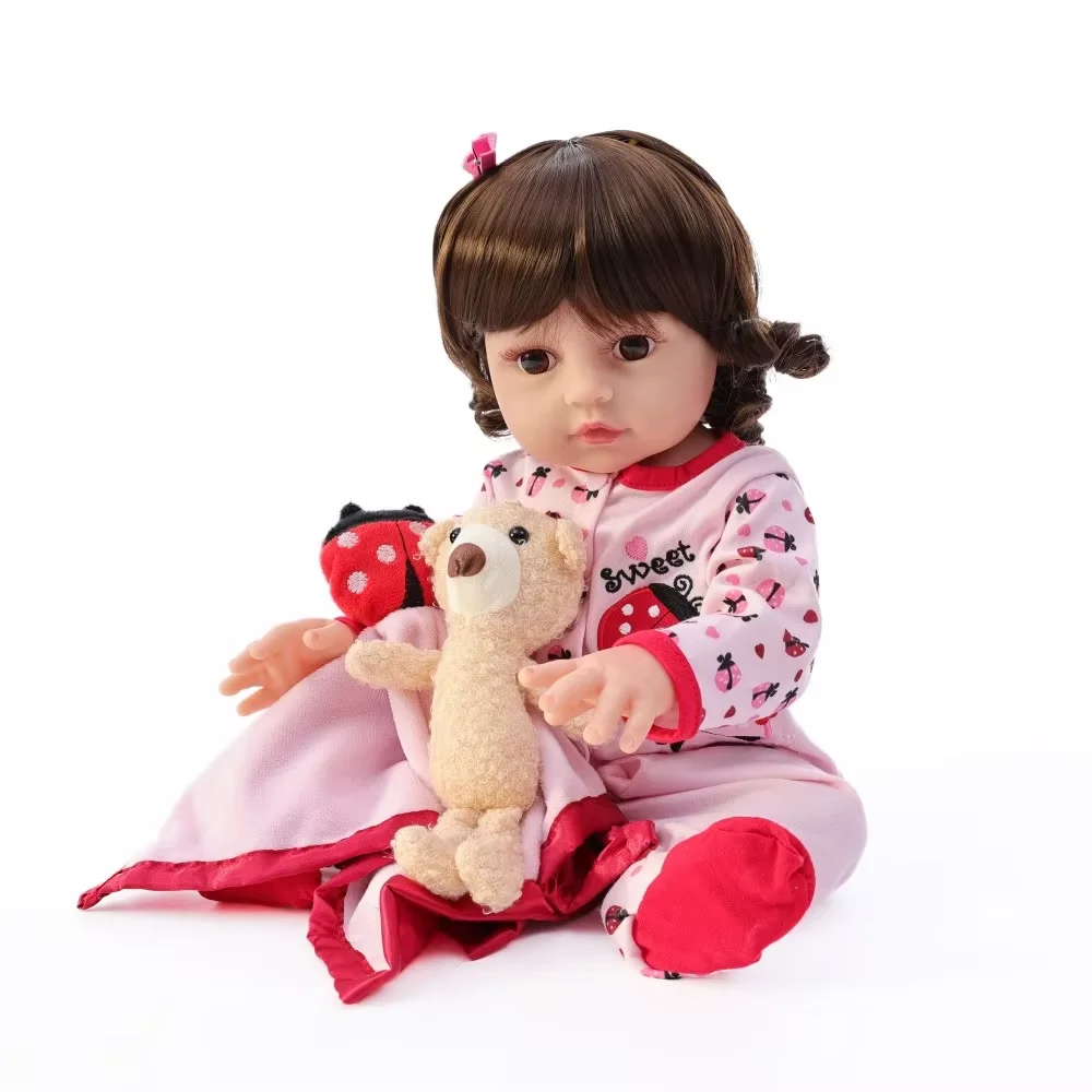 

Cloveray 20 inch Classic kawaii Full Body Vinyl Realistic Reborn Baby Doll Super Cute Vinyl Doll High Quality Kid XmasGift