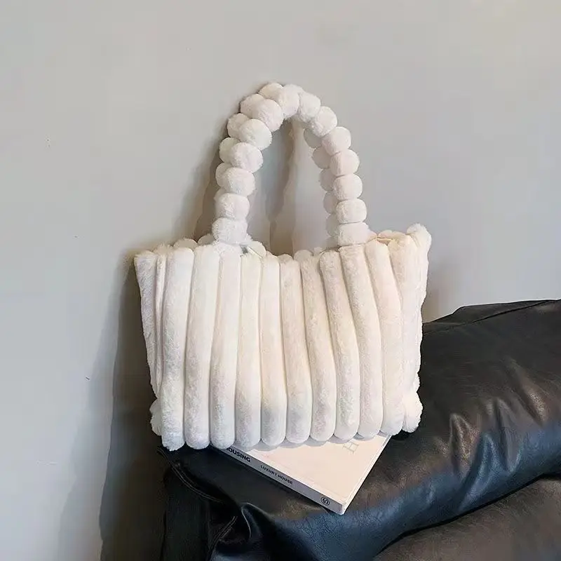 Plush Bag Simple Fashionable Shoulder Bag Autumn Winter New Handbag Commuting Texture Women's Bag Large Capacity Tote Pack