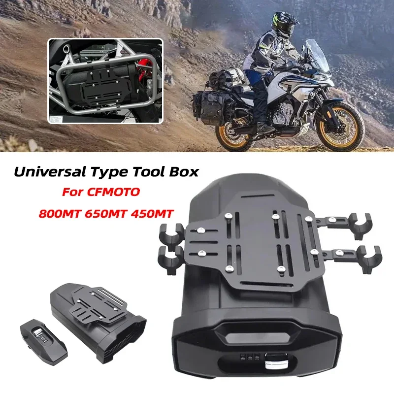 Fit For CFMOTO MT800 800MT 650MT 450MT 800 650 450 MT Universal Motorcycle Toolbox Concealed 3.8 Liters Storage Box Accessories