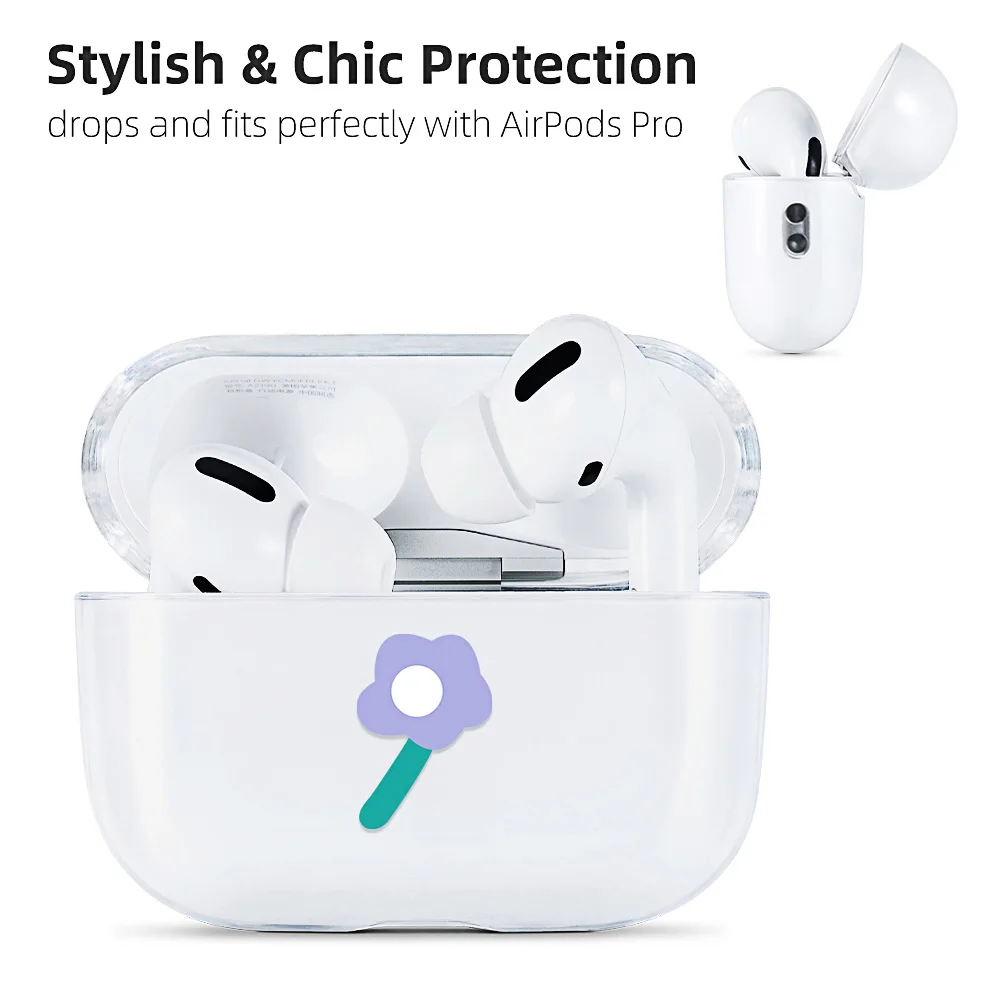 

Cute Flower Earphone Case For AirPods 1 2 3 Pro Case Transparent TPU Airpods Pro 2 Bluetooth Earphone Charging Box Soft silicone