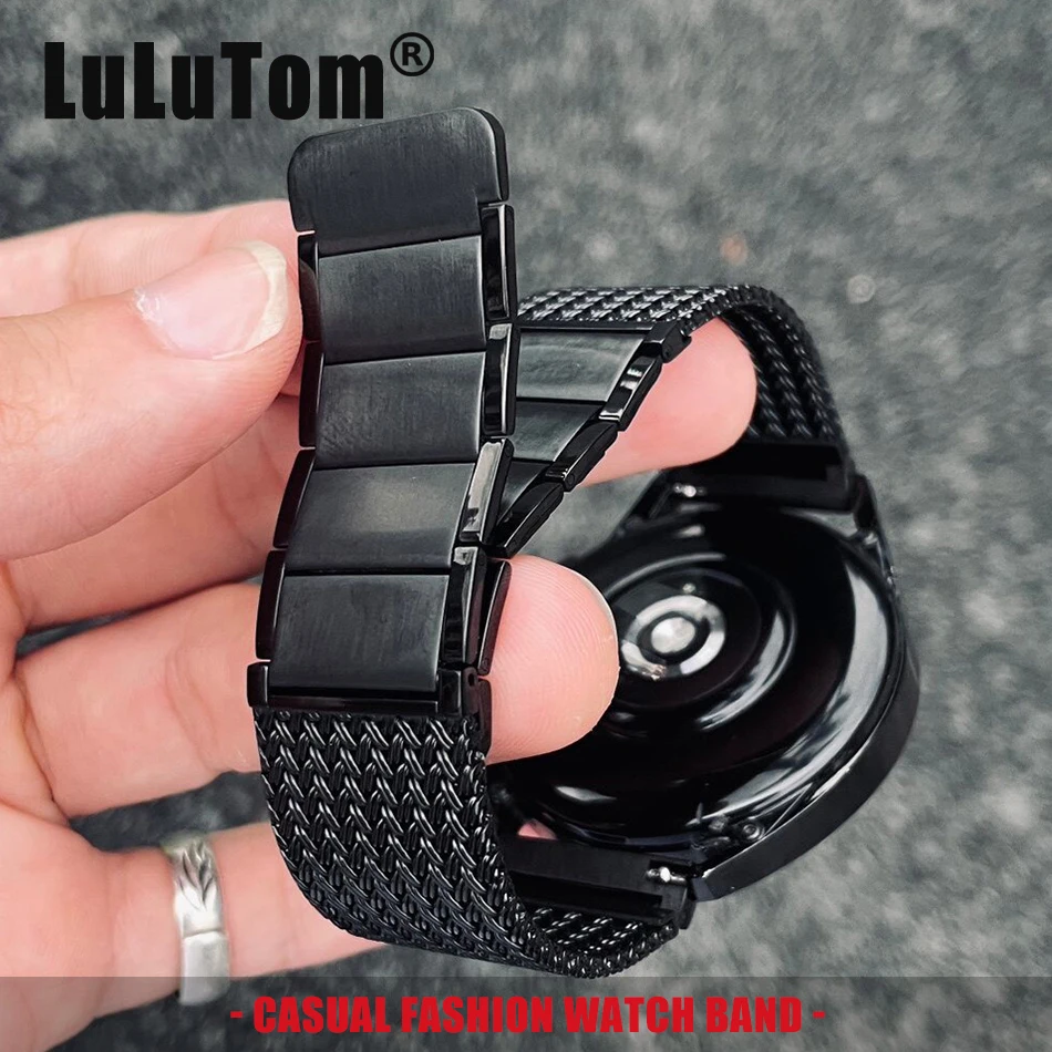 

Ремешок из нержавеющей стали с плетеной текстурой для Samsung Galaxy Watch 8 Ultra 2 7 6 5 4 Classic, Huawei GT 5 4 3 Pro, магнитный ремешок 20/22 мм