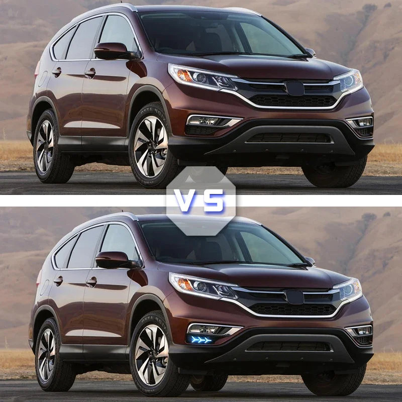 For Honda CRV CR-V 2015 2016 2pcs DRL Daytime Running Light DRL with Turn signal fog lamp Relay Daylight car style