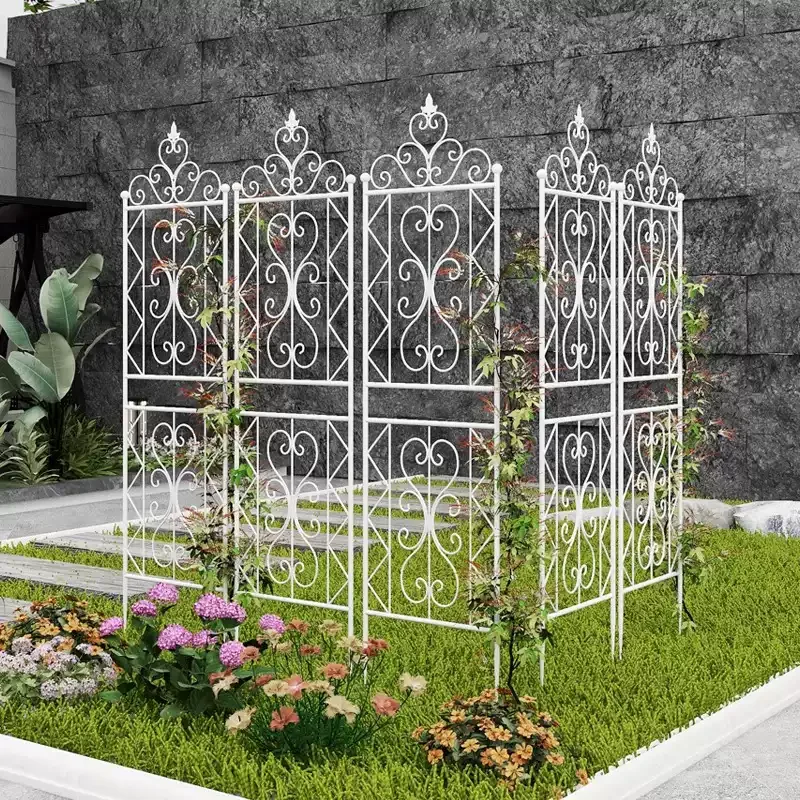 Iron Plant Cages for Clematis Rose Outdoor Garden Plant Support Stand Simple Rustic Metal Climbing Rack Yard Flower Holder