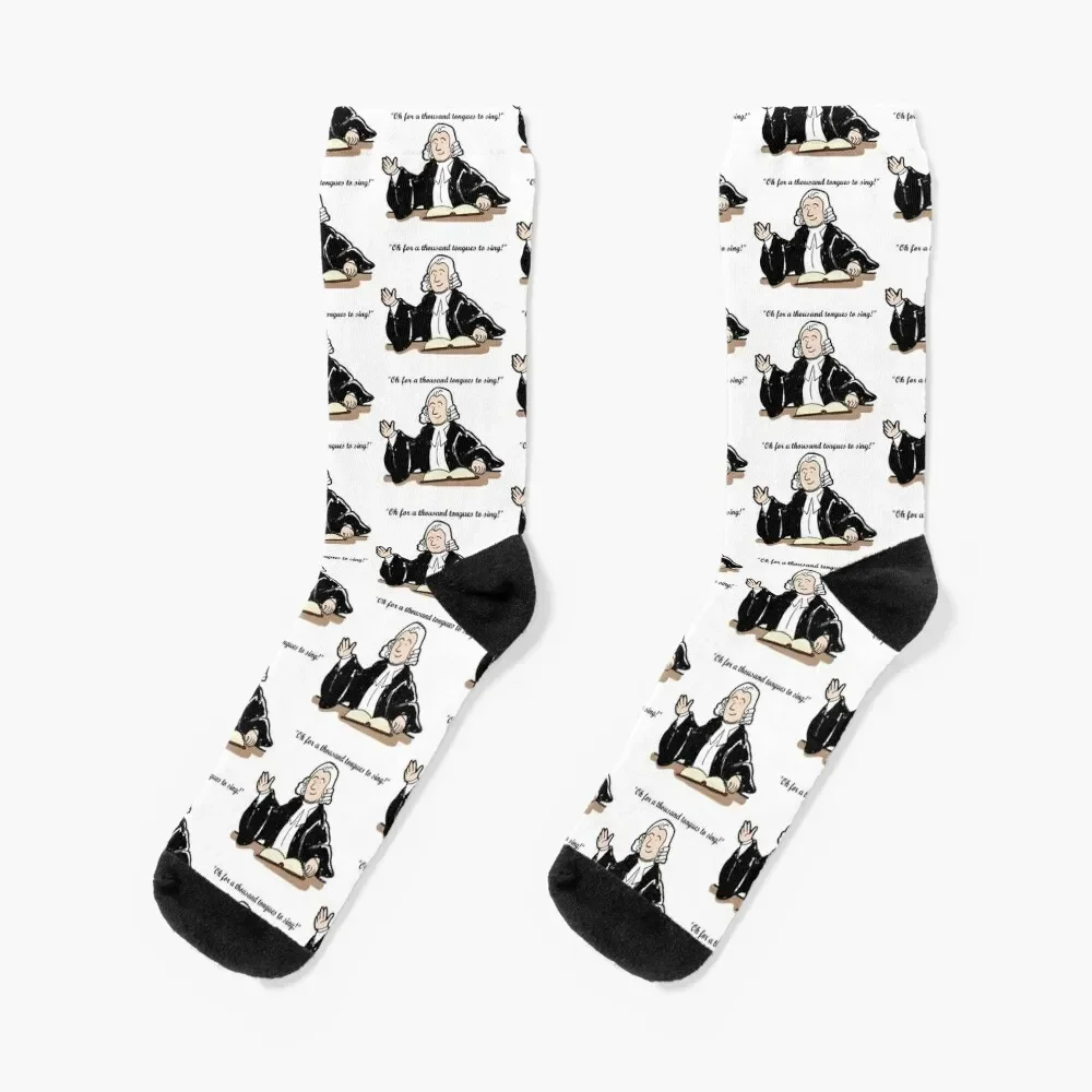 

Charles Wesley hymn Socks crazy with print winter christmas stocking Socks For Women Men's