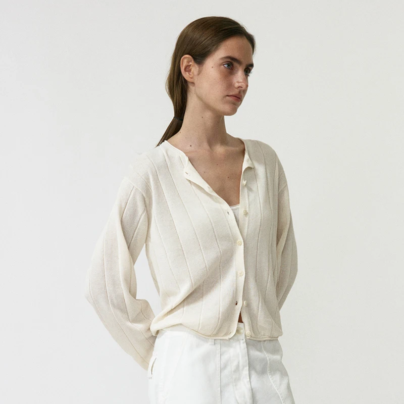 سترة نسائية محبوكة فضفاضة مفتوحة موضة شفافة Sle الكورية وصول جديد موسم الخريف قطع مستقيمة irt