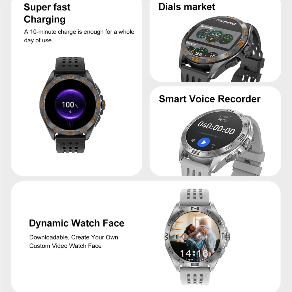 ساعة ذكية خارجية تعمل بتقنية Blue Tooth Call APP تنزيل خريطة الذاكرة 4 جيجابايت تشغيل الموسيقى المحلية وتسجيل الصوت ساعة ذكية رياضية صحية