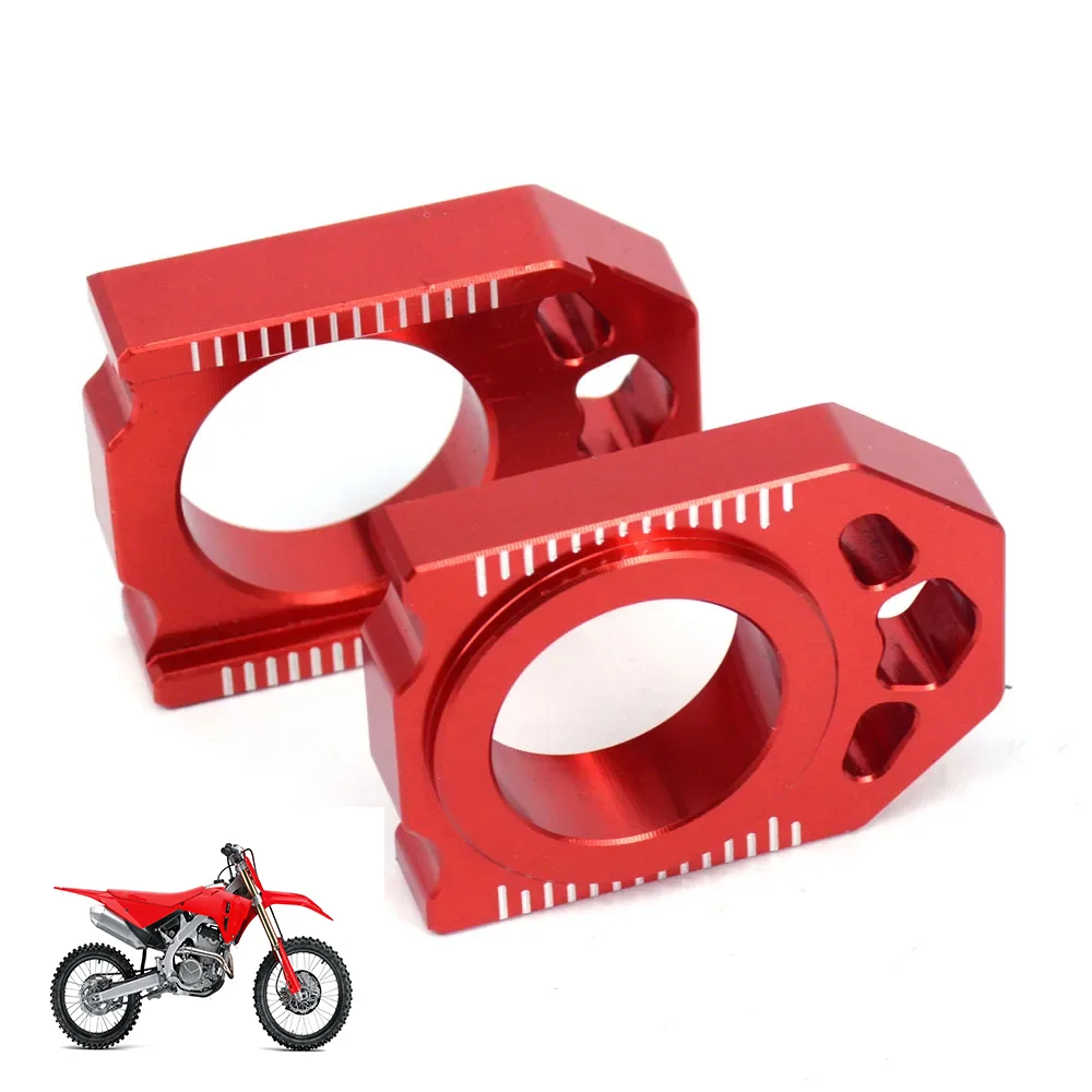 For HONDA CR125R CR250R CRF 250R 250RX 250X 450R 450X 450L 450RL Motorcycle Accessorie Axle Block 1 Pair Rear Chain Adjuster CNC