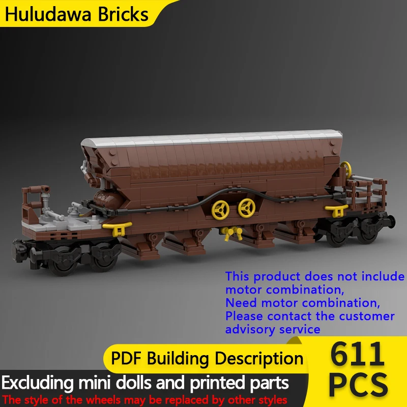 

Модель городской автомобиль MOC, строительные кирпичи, коричневый грузовой бункер, универсал, модульная технология, детские праздничные подарки, сборка игрушек, костюм