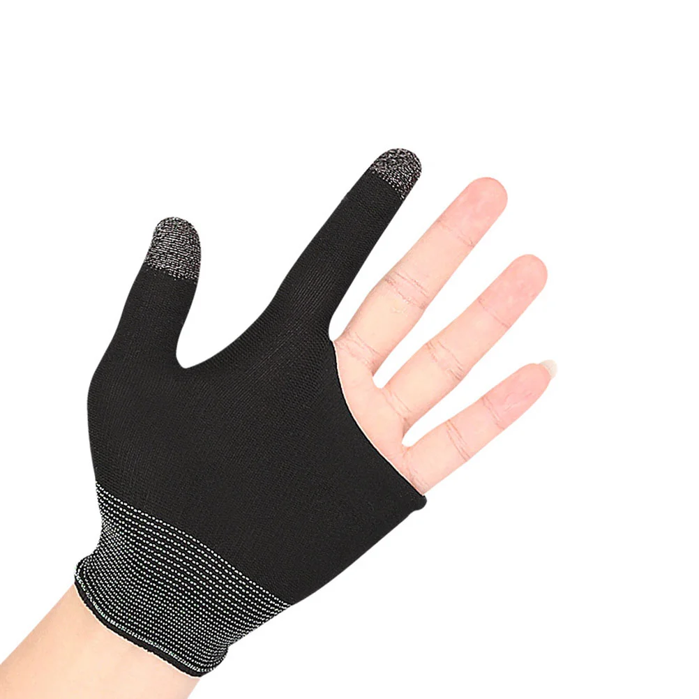 2 Pairs Comfortable Game Gloves Work Nylon Touchscreen Finger Mobile Gaming Sleeves