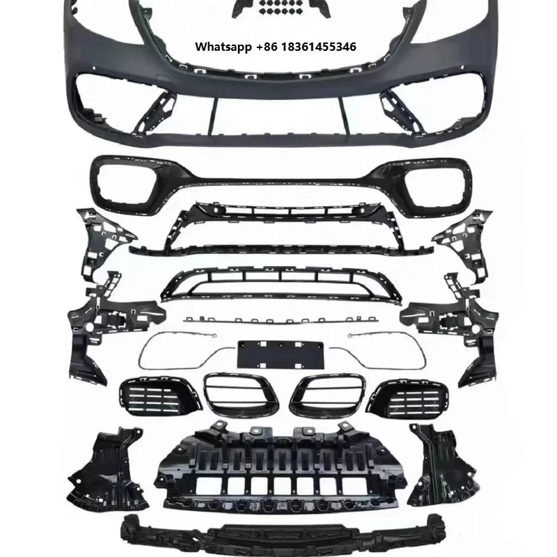 

For S-Class W222 2014-2020 Modified S63 Full Set of Surround Kit, Front Middle Gr Top quality Car Body Kit