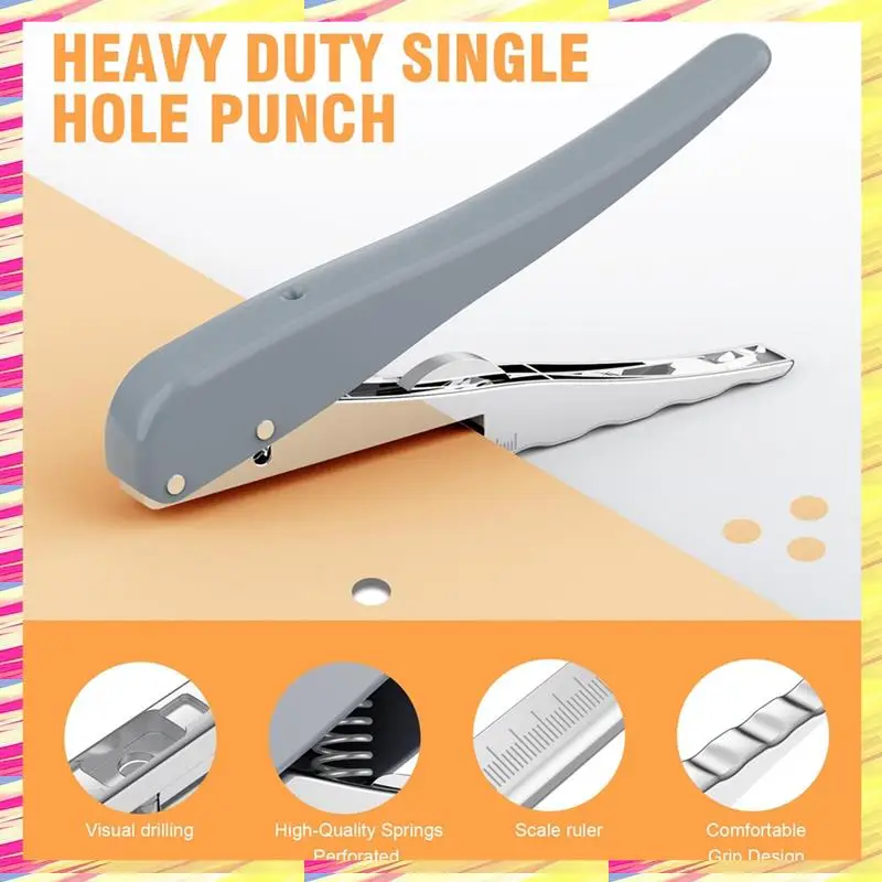 

ABJJ сверхмощный дырокол с одним отверстием, дырокол, емкость 25 листов, дырокол для бумаги для бумажных удостоверений личности, ПВХ-карты, скрапбукинг