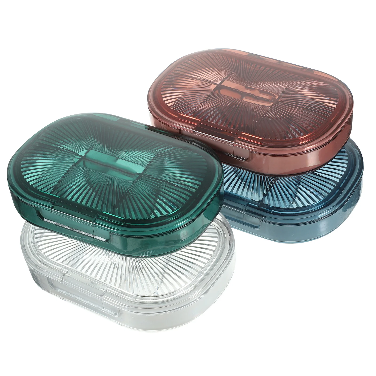 

4 шт., коробки-органайзеры для таблеток, портативное хранение лекарств, компактный многоцветный держатель для таблеток, легко открывающийся чехол с несколькими отделениями