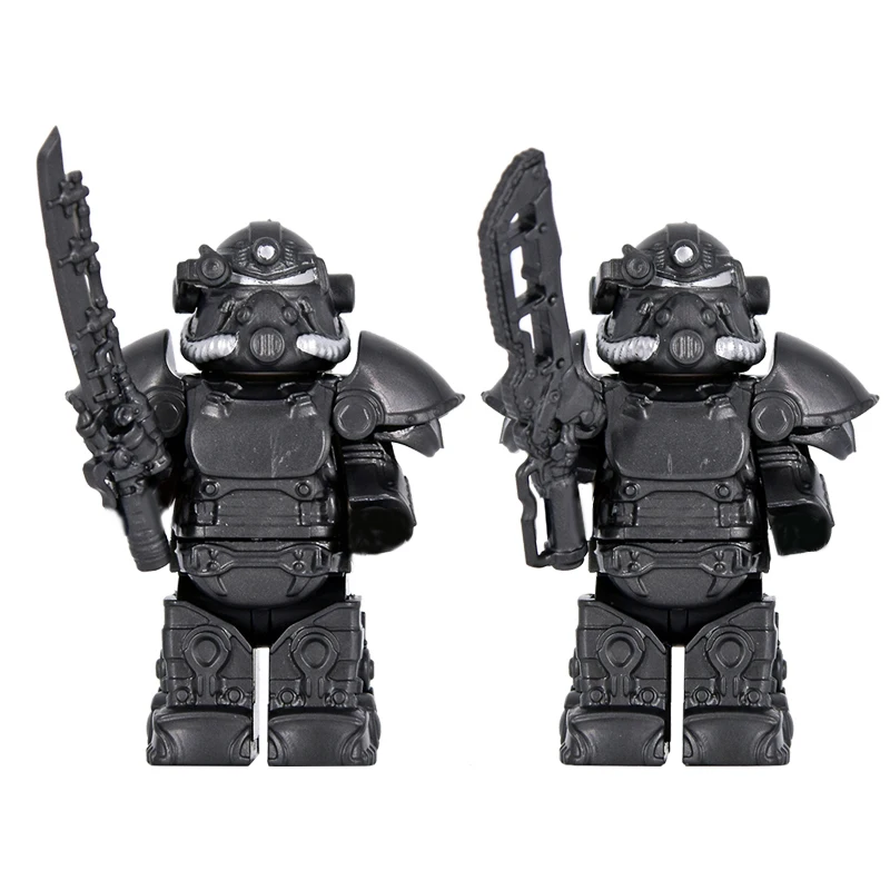 MOC Military T51 Armor Soldiers Mini Anime Action fallouts Figures Weapons Robot Kinghts Building Blocks Bricks DIY Toys  gifts