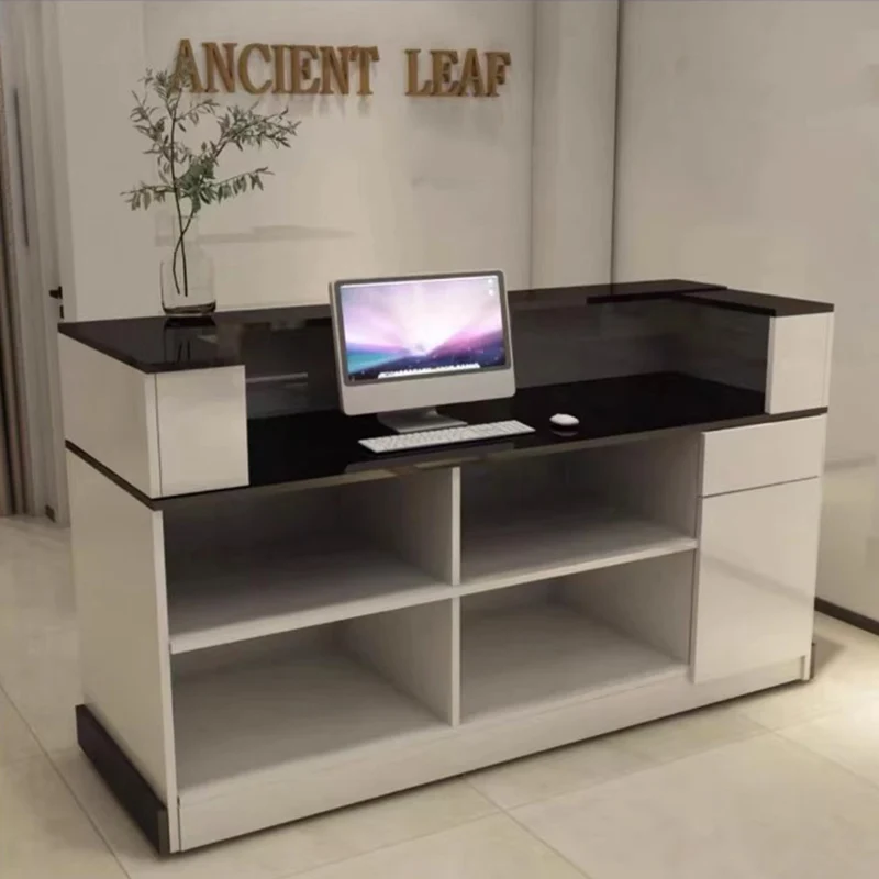 Modern Office Reception Desk Counter Aesthetic European Luxury Trendy Reception Desk Counter Decorations Beauty Salon Furniture