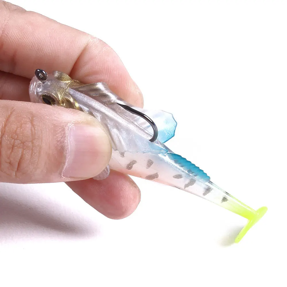 1 Stück/10 Stück 7,5 cm/14,2 g Silikon Dark Sleeper Wobbler Angelköder Sinkender Weichköder Jig-Haken Swimbaits Bass Shad für Barsch-Angelzubehör – Detail 6