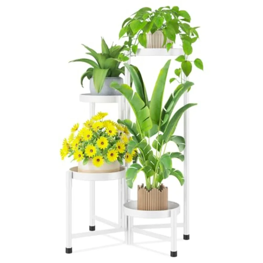 

Подставка для растений в помещении и на открытом воздухе, 4-х уровневый угловой металлический держатель для цветов, полка, простая сборка, складная высокая стойка для орхидей f